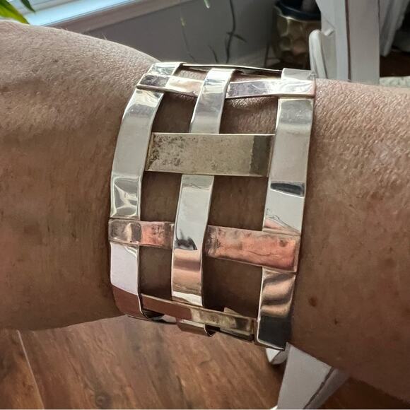 RLM Robert Lee Morris 925 Sterling Silver Copper Cuff Bracelet - Picture 11 of 15